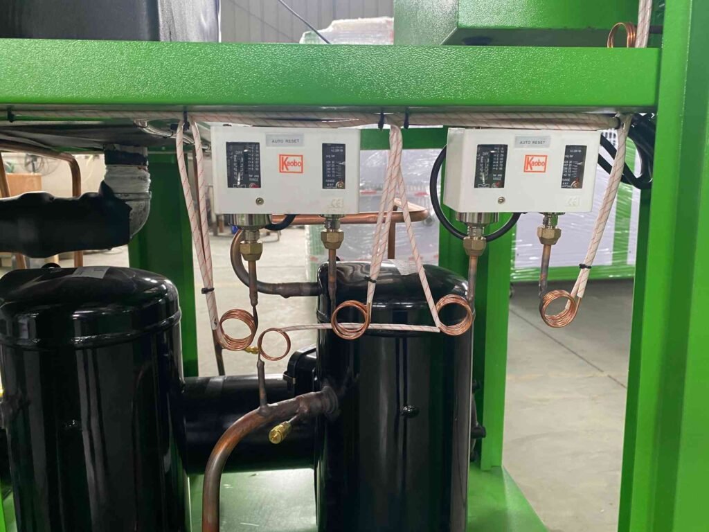 Partial internal structure of industrial chillers